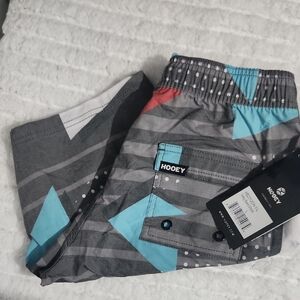 Boys Hooey Gray and Blue Geometric Shorts